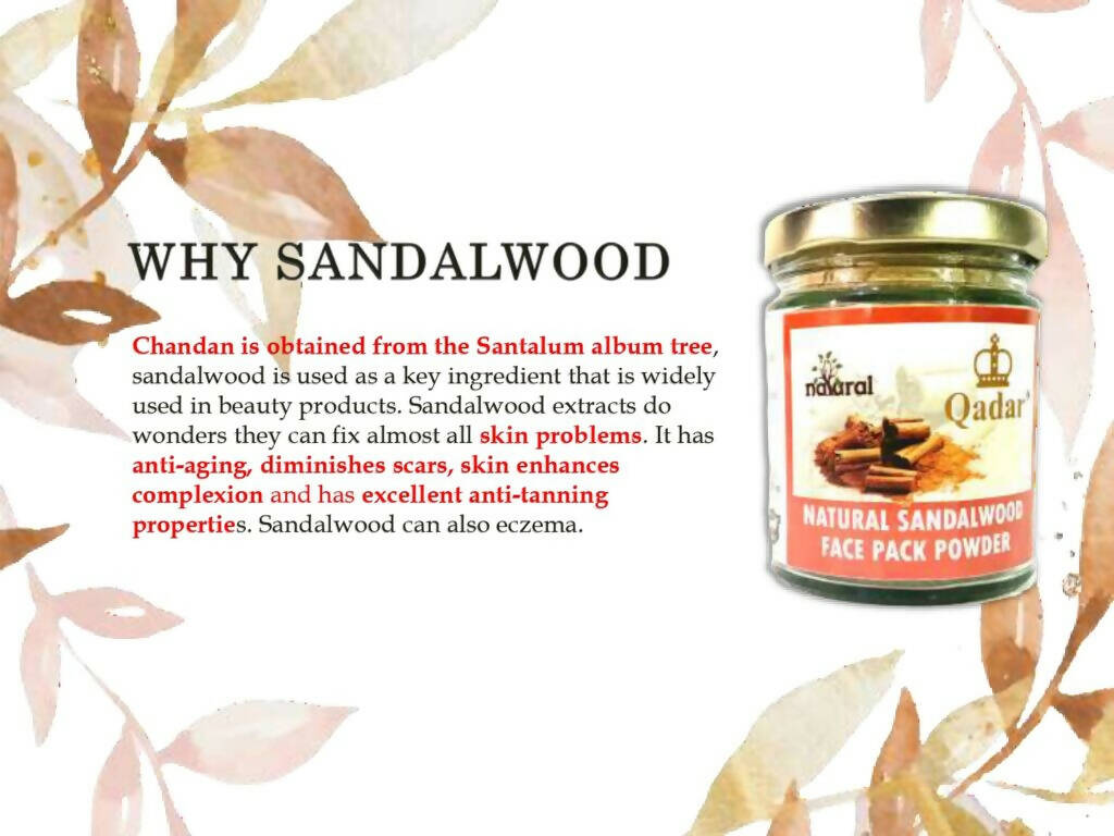 Qadar Pure & Natural Sandalwood Face Pack Powder - Distacart