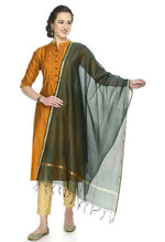 Thumbnail for Mominos Fashion Moeza Banarsi Piping Bottle Green Dupatta - Distacart