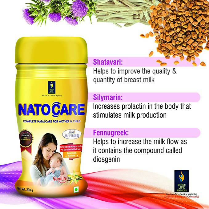 British Life Sciences Natocare Lactation Supplement for Breastfeeding Mothers - Distacart