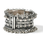 Thumbnail for Mominos Fashion Joharkamal Oxidised Silver-Plated Ghungroo Handcraft Bracelet - Design 027 - Distacart