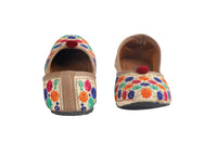 Thumbnail for Tiny Bugs Girls Ethnic Floral Embroidered Juttis - Multi - Distacart