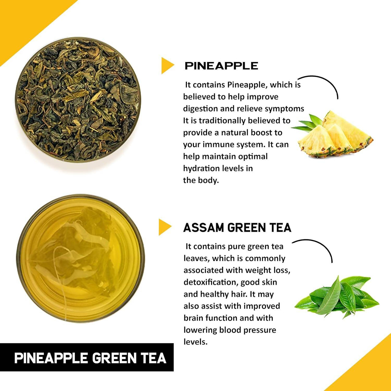 Teacurry Pineapple Green Tea Bags - Distacart