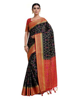Thumbnail for Mimosa Women's Kanjivaram Art Silk Black Saree - Distacart