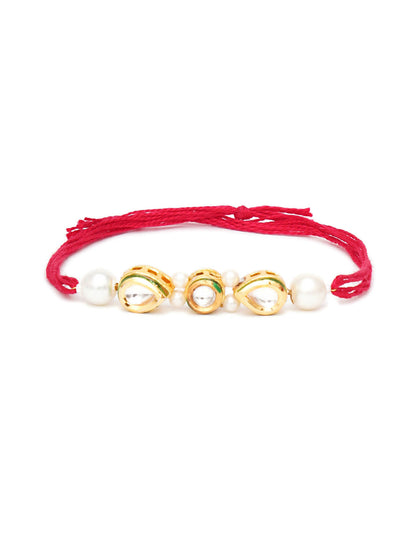 Designer kundan Rakhi - Ruby Raang - Distacart