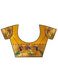Thumbnail for Mimosa Women's Turquoise Kanchipuram Silk Saree - Distacart