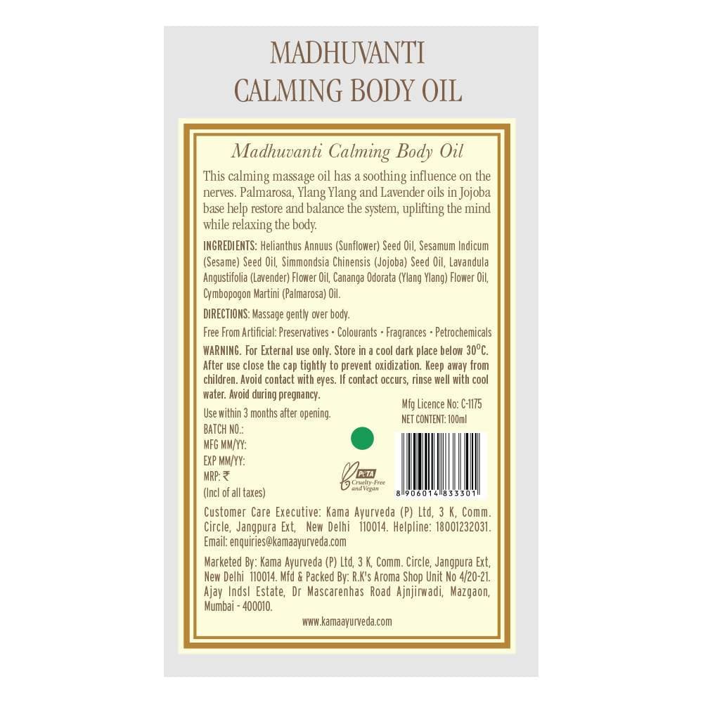 Kama Ayurveda Madhuvanti Calming Body Oil Ingredient