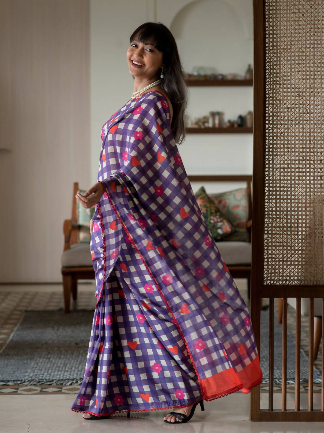 Suta Multi Color Striped Pure Cotton Saree - Distacart