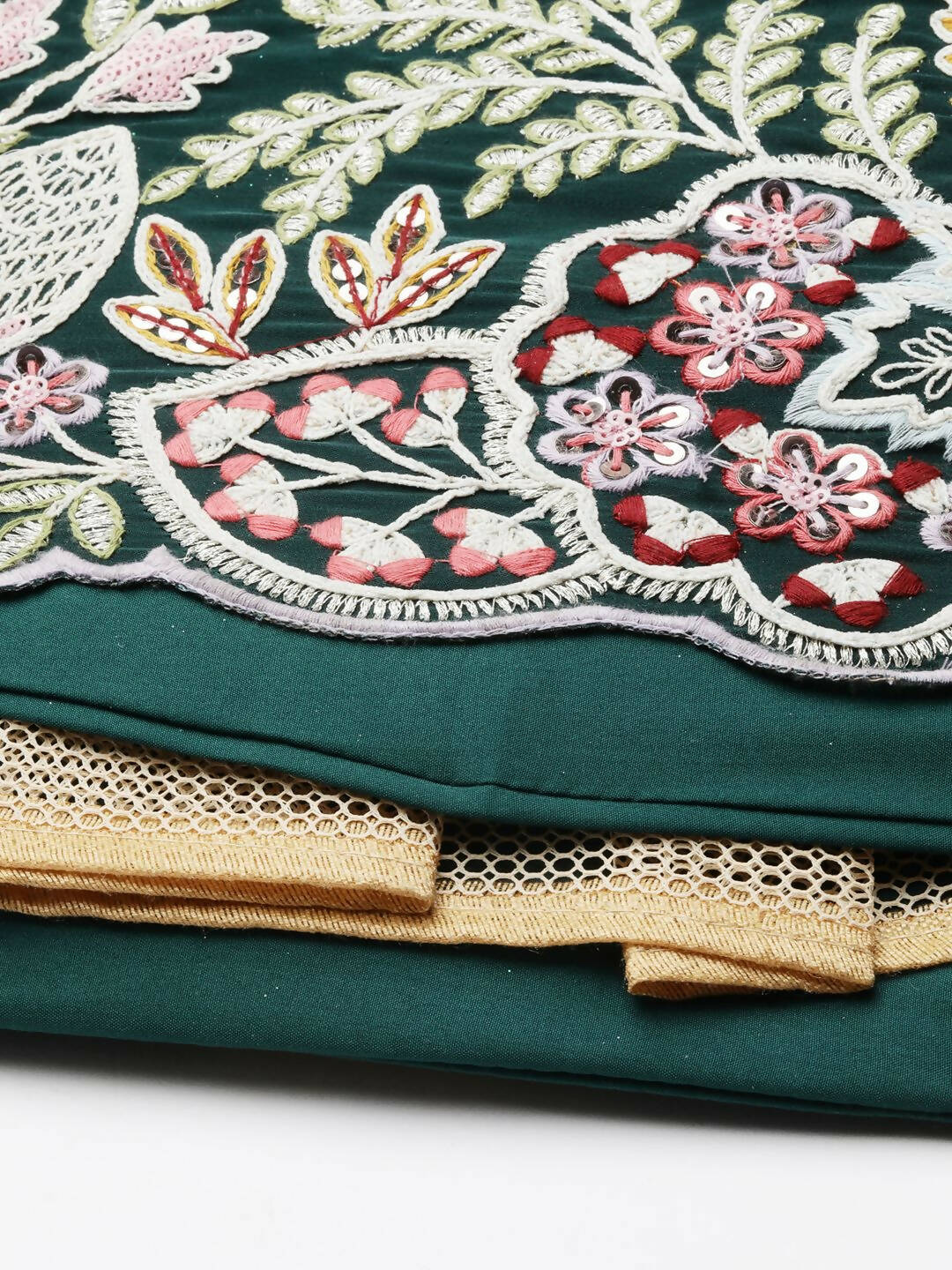 House of Panchhi Green Georgette Sequins and thread embroidery Lehenga choli & Dupatta - Distacart