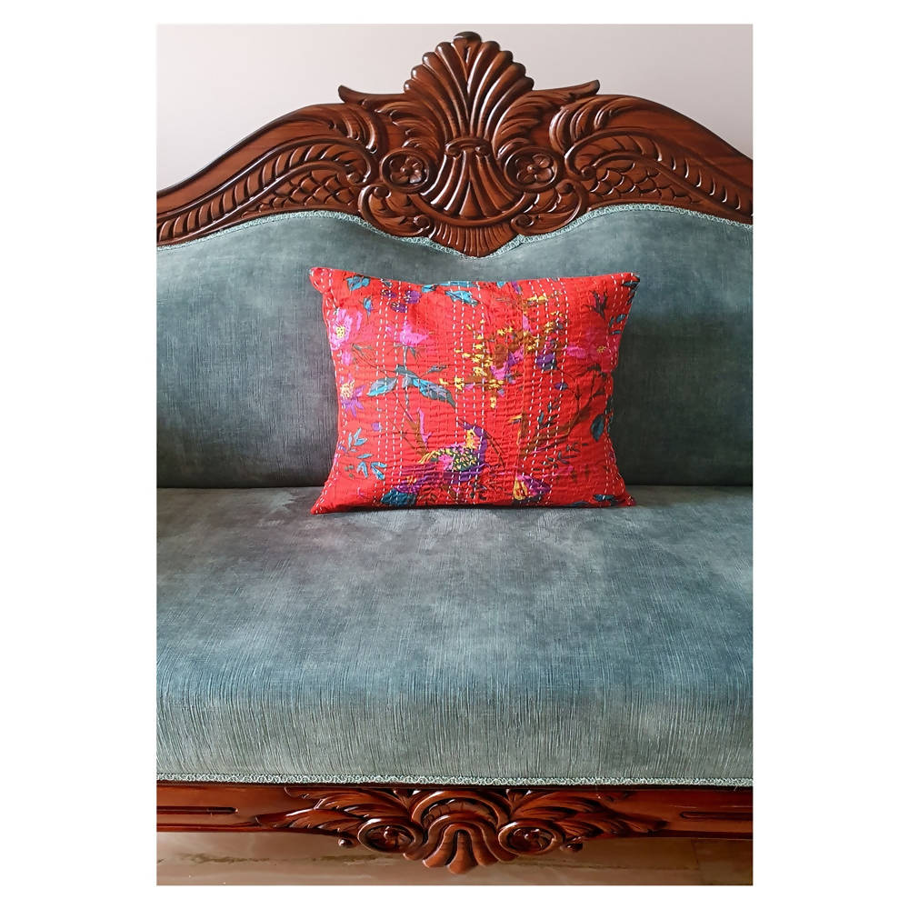 The Decor Nook Orange Base With Birds Print Cushion Cover - Distacart