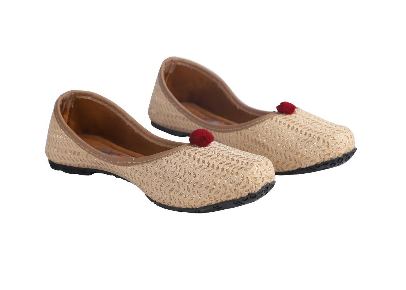 Tiny Bugs Girls Ethnic Wear Juttis - Gold - Distacart