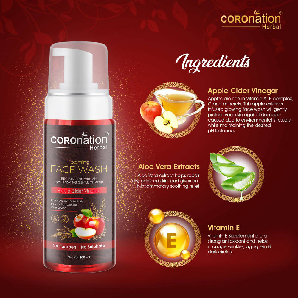 Coronation Herbal Apple Cider Vinegar Foaming Face Wash - Distacart