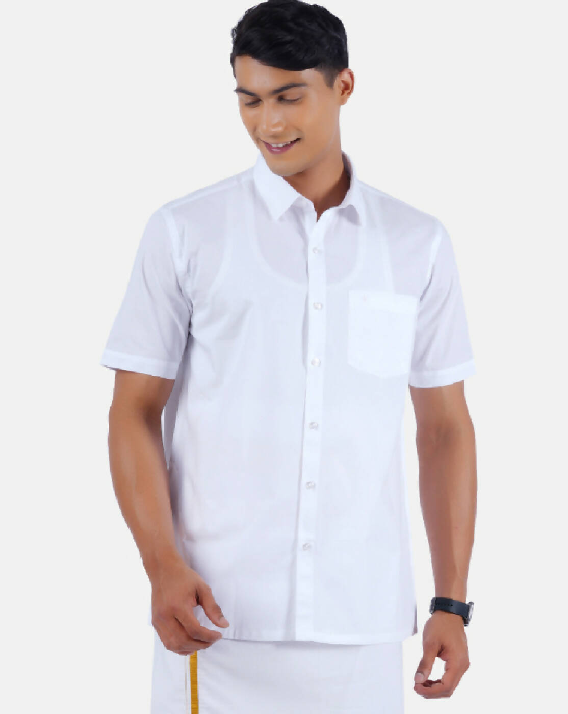 Ramraj Cotton Mens 100% Cotton Half Sleeve White Shirt - Distacart