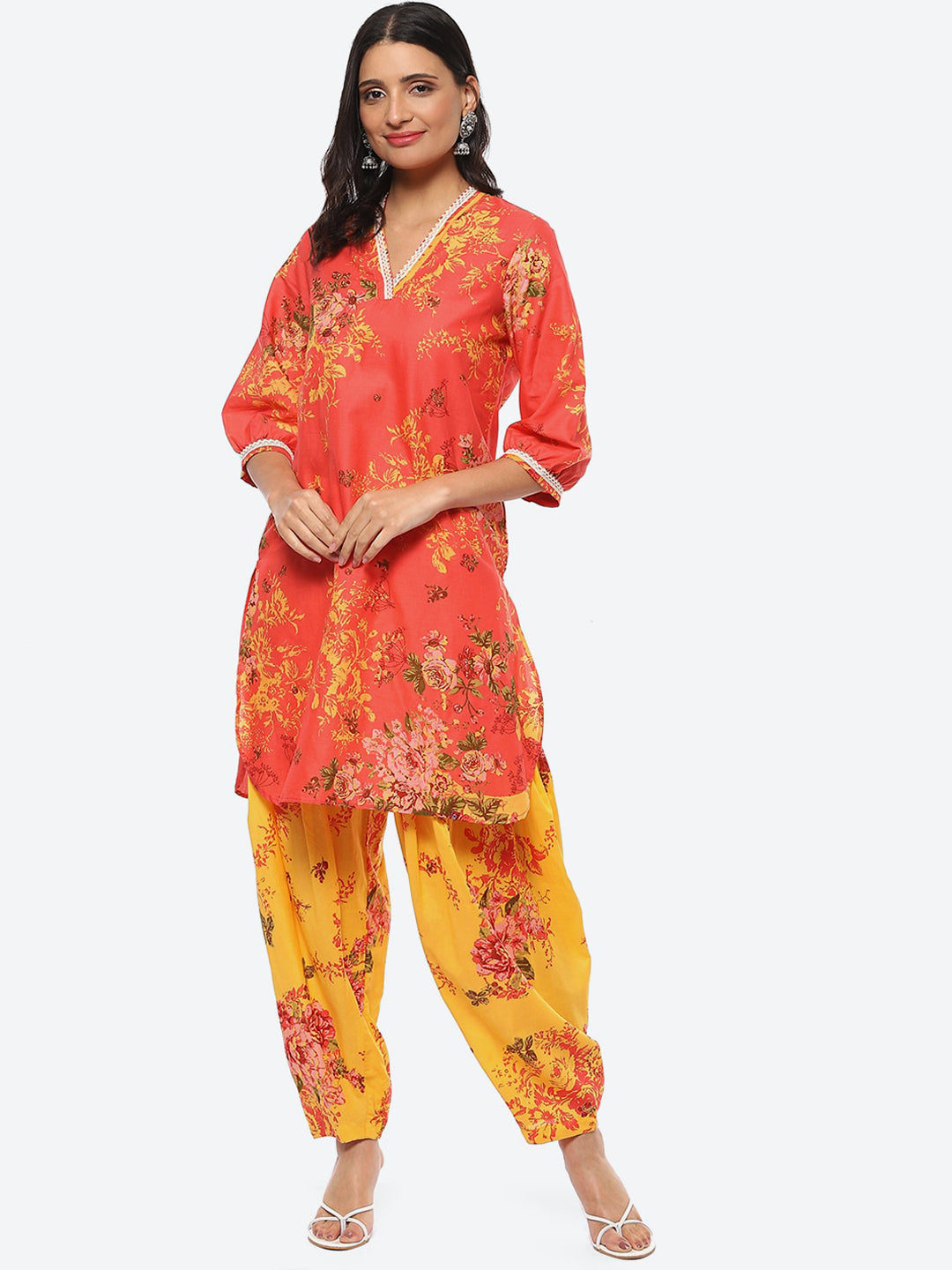 Biba Women Floral Printed Kurta with Salwar - Distacart