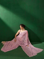 Thumbnail for Sangria Striped Embellished Saree - Distacart