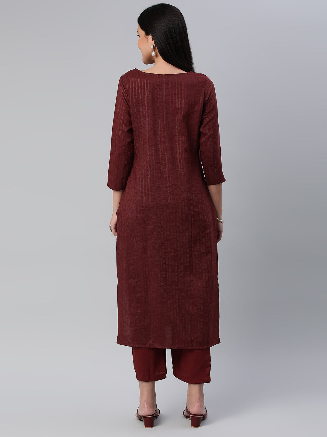 Kalini Women Self Design Pure Cotton Kurta With Trousers - Distacart