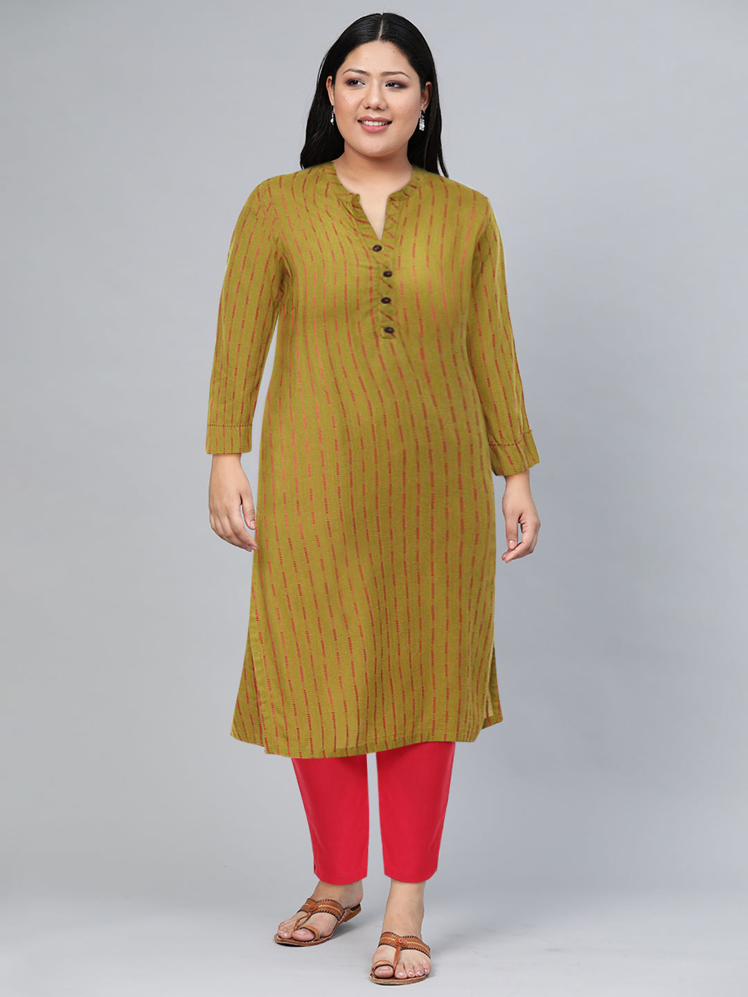 Biba Women Striped A-Line Kurta - Distacart