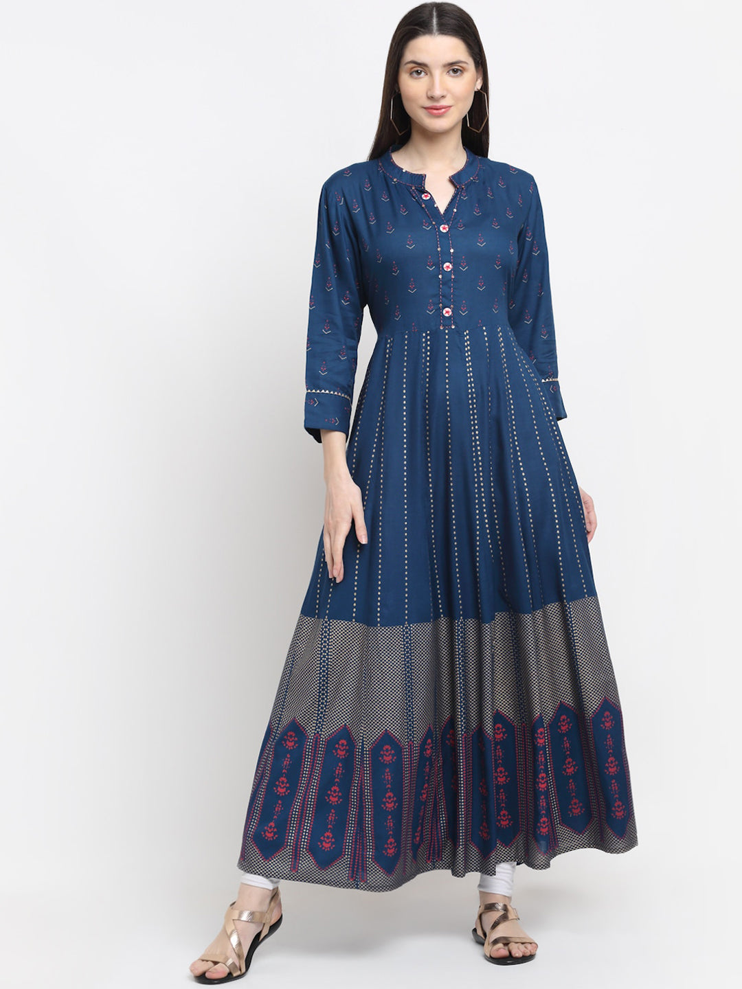 Kalini Women Blue Ethnic Motifs Printed Beautiful Anarkali Kurta - Distacart