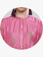 Thumbnail for Sangria Women Pink Printed Kurta with Trousers - Distacart