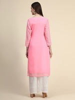 Thumbnail for Kalini Paisley Embroidered Chikankari Straight Georgette Kurta - Distacart