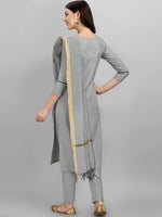 Thumbnail for Kalini Women Floral Embroidered Regular Pure Cotton Kurta With Trousers & Dupatta - Distacart