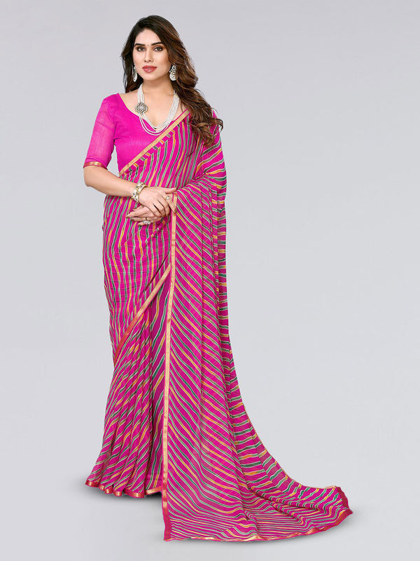 Kalini Leheriya Zari Poly Chiffon Leheriya Saree - Distacart