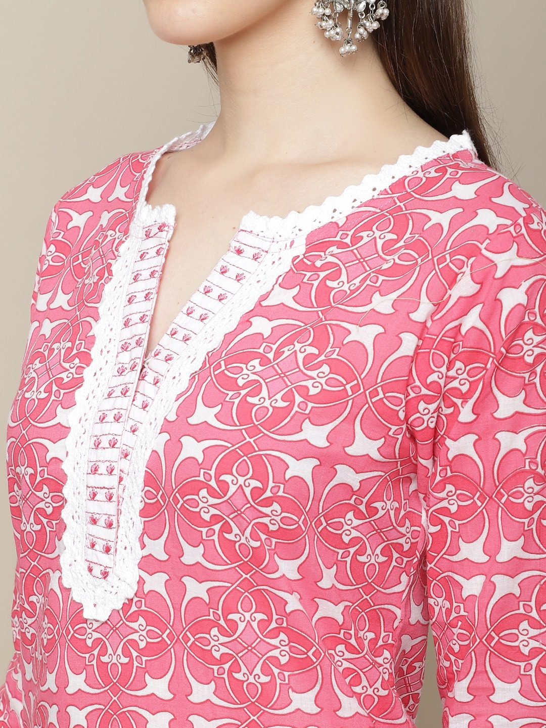 Sangria Women Ethnic Motifs Printed Pure Cotton Kurta with Trousers & With Dupatta - Distacart