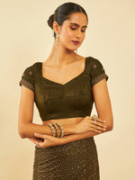 Thumbnail for Soch Floral Embroidered Zari Saree - Distacart