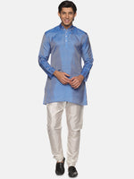 Thumbnail for Sethukrishna Men Blue Printed Kurta with Pyjamas - Distacart