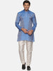 Sethukrishna Men Blue Printed Kurta with Pyjamas - Distacart