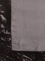 Thumbnail for Sangria Black Sequinned Pure Georgette Saree - Distacart