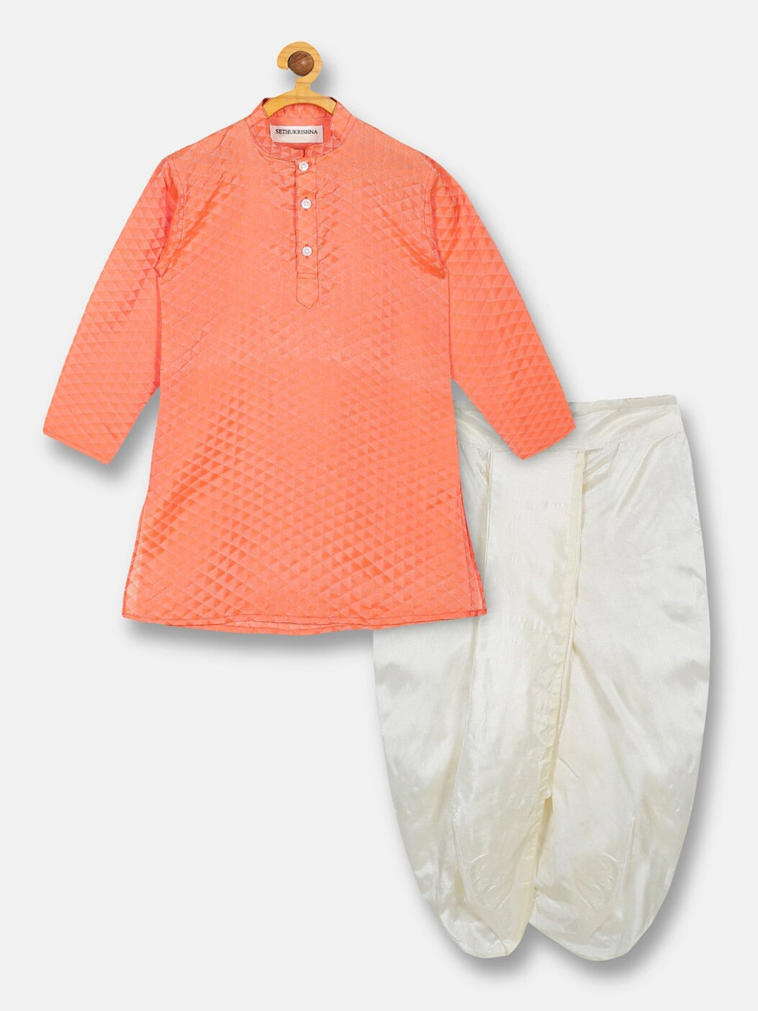 Sethukrishna Boys Orange Kurta with Dhoti Pants - Distacart