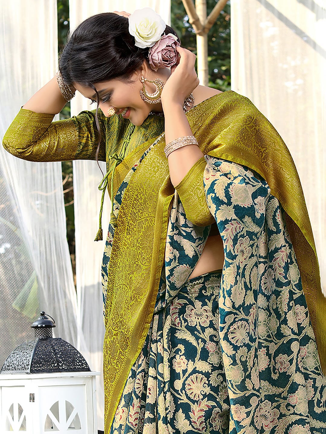 Saree Mall Floral Printed Zari Sungudi Traditional Sarees - Distacart