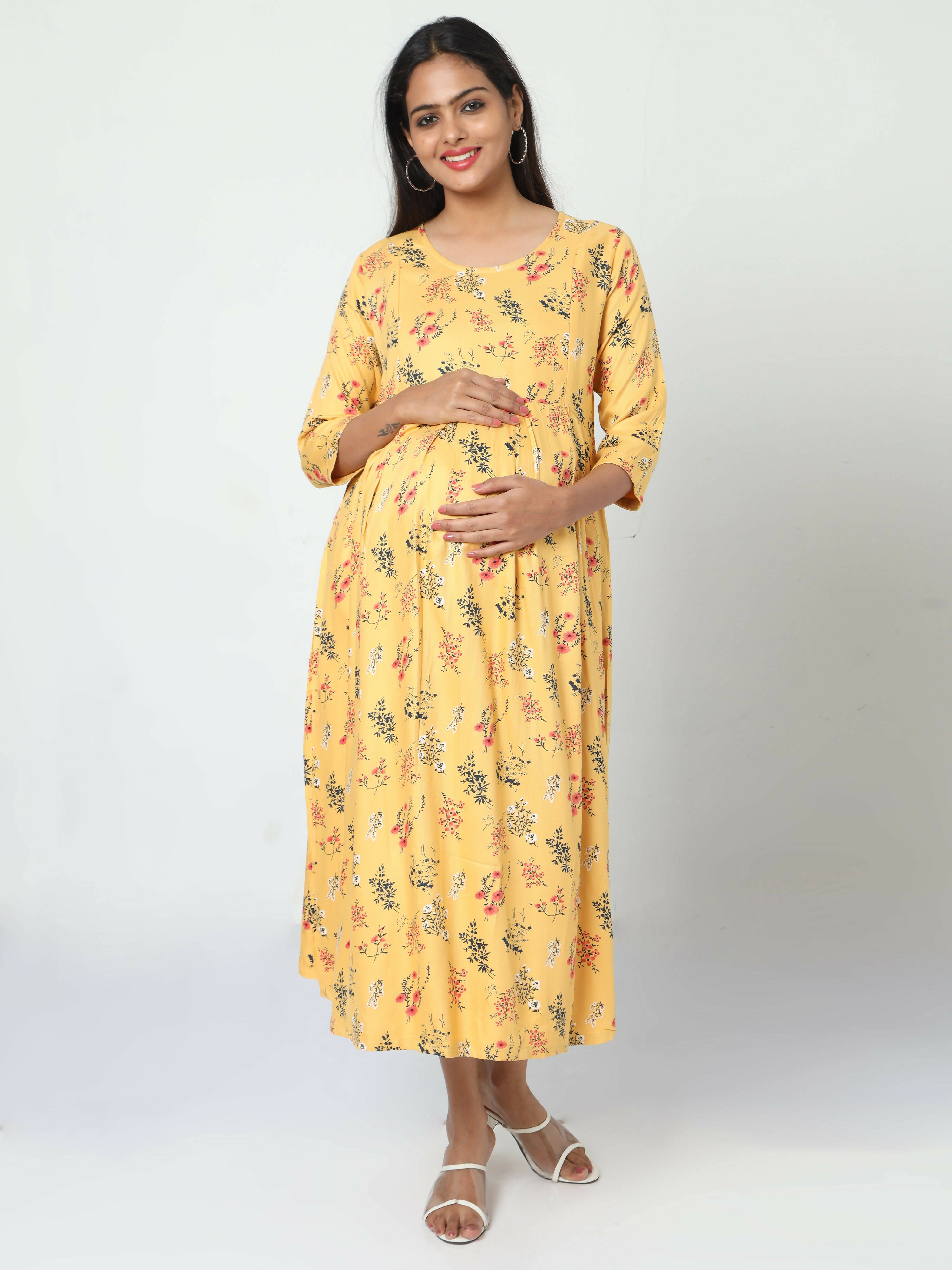 Buy Nursing Gown With 2 Front Zips for Easy Feeding Access, in Breathable  Natural Cotton Fabric, Maternity Dress in Blue, Nursing Night Gown Online  in India - E… | Nursing gown, Night