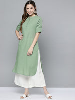 Thumbnail for HERE&NOW Women Mint Green Pakistani Style Kurta - Distacart