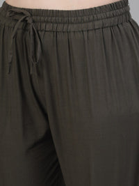 Thumbnail for Ishin Women Olive Green Self Design Kurta with Trousers & Dupatta - Distacart