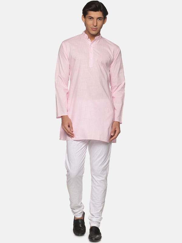 Sethukrishna Men Pink Pure Cotton Kurta with Pyjamas - Distacart