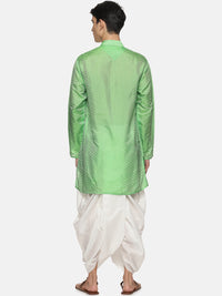 Thumbnail for Sethukrishna Men Green Printed Kurta with Patiala - Distacart