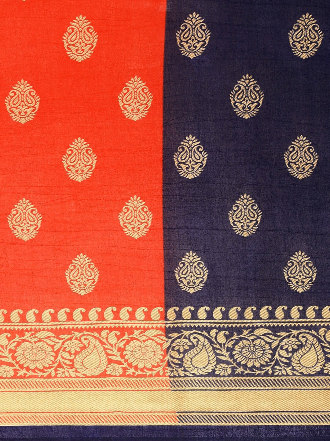 Saree Mall Ethnic Motifs Printed Half & Half Art Silk Sarees - Distacart