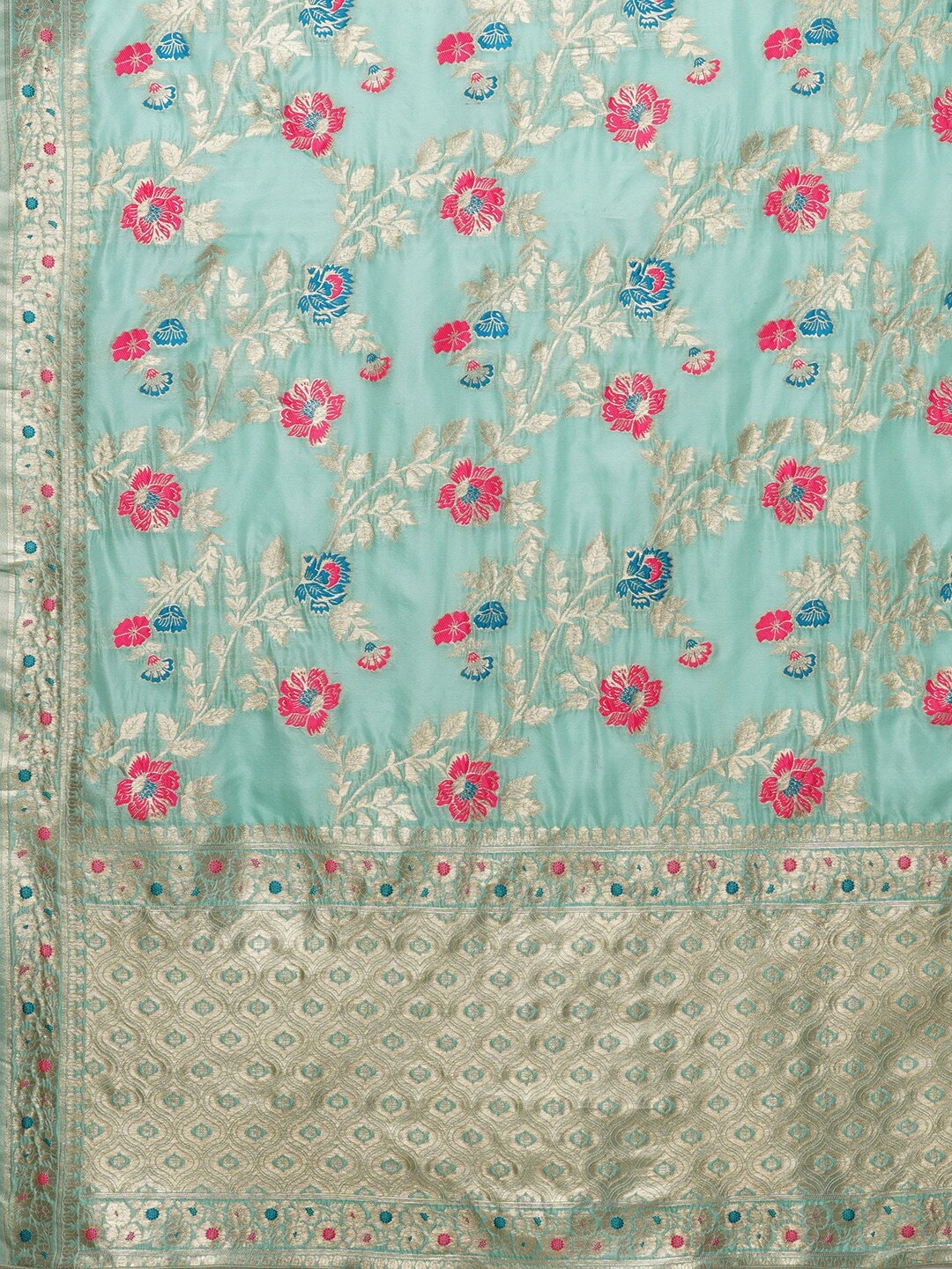 Mitera Floral Organza Banarasi Zari Saree With Blouse Piece - Distacart