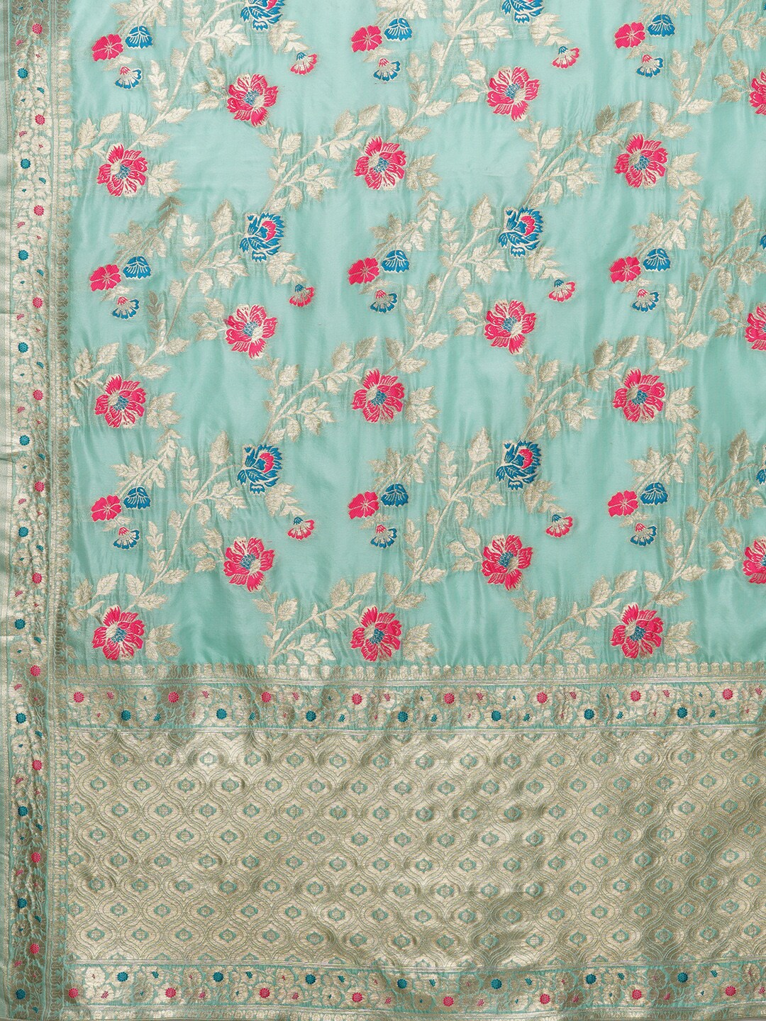 Mitera Floral Organza Banarasi Zari Saree With Blouse Piece - Distacart