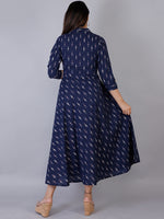 Thumbnail for Kalini Women Navy Blue Ethnic Motifs Printed Anarkali Kurta - Distacart