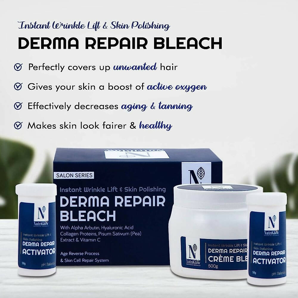 NutriGlow Advanced Organics Derma Repair Cream Bleach Kit - Distacart