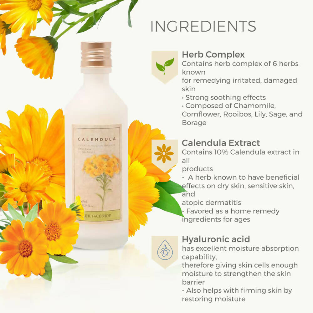 The Face Shop Calendula Essential Moisture Emulsion - Distacart