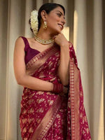 Thumbnail for Kalini Woven Design Zari Banarasi Saree - Distacart