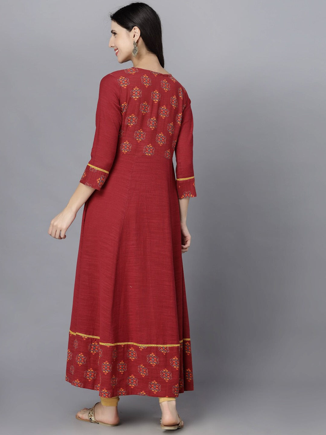 HERE&NOW Women Ethnic Motifs Printed Anarkali Kurta - Distacart