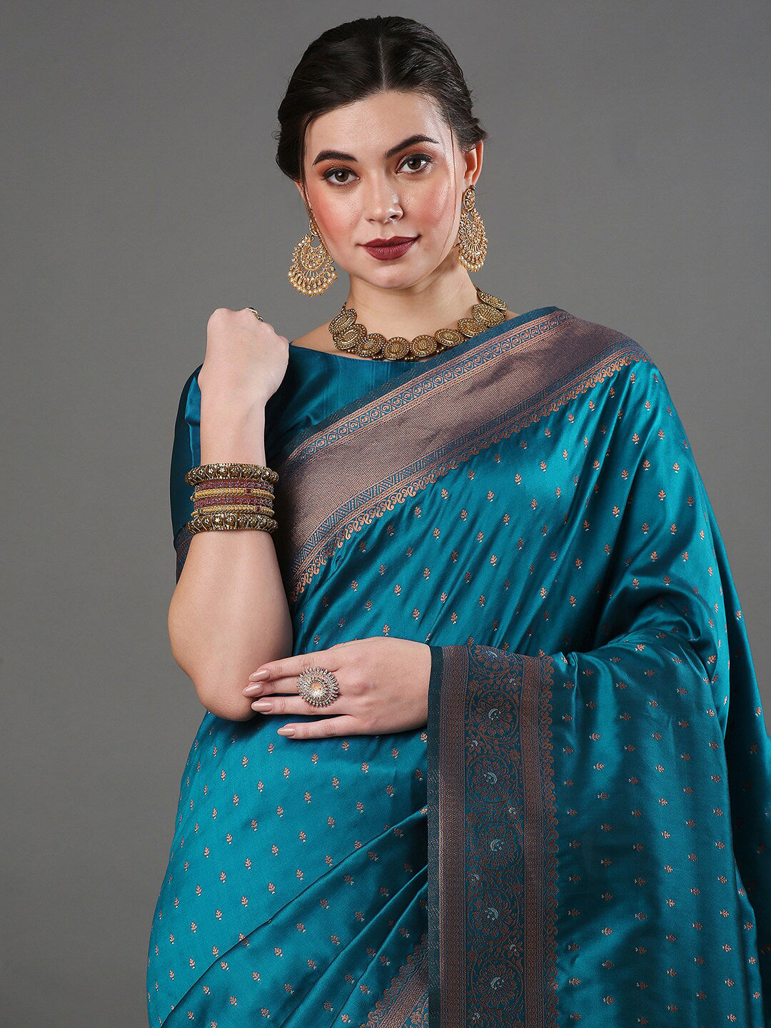 Mitera Woven Design Zari Silk Blend Banarasi Saree - Distacart