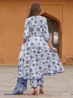Thumbnail for Kalini Floral Printed Regular Pure Cotton Kurta & Trousers With Dupatta - Distacart