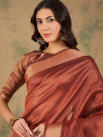 Thumbnail for Sangria Woven Design Organza Sarees - Distacart