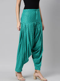 Thumbnail for Souchii Sea Green Woven Design Pure Cotton Jacquard Patiala - Distacart