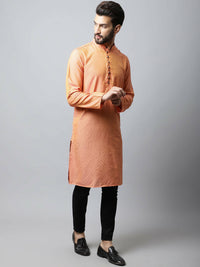 Thumbnail for Even Apparels Red Color Pure Cotton Men's Kurta With Side Placket (STR1199) - Distacart